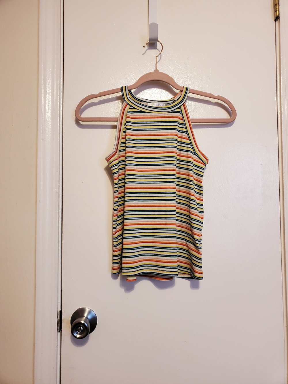 Society & Stitch Striped Halter Tank Top in Multi-Color